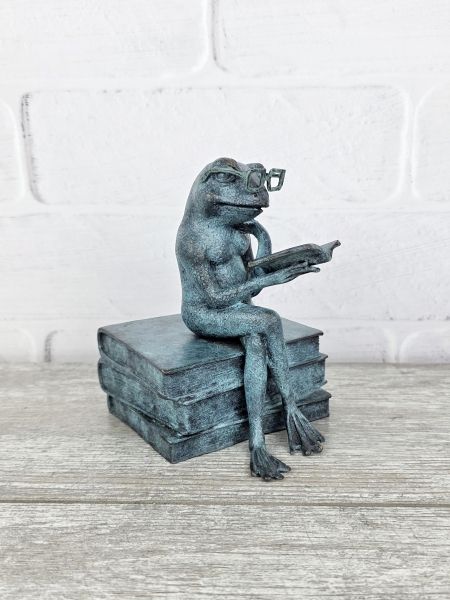 Статуэтка "Лягушка читает книги"